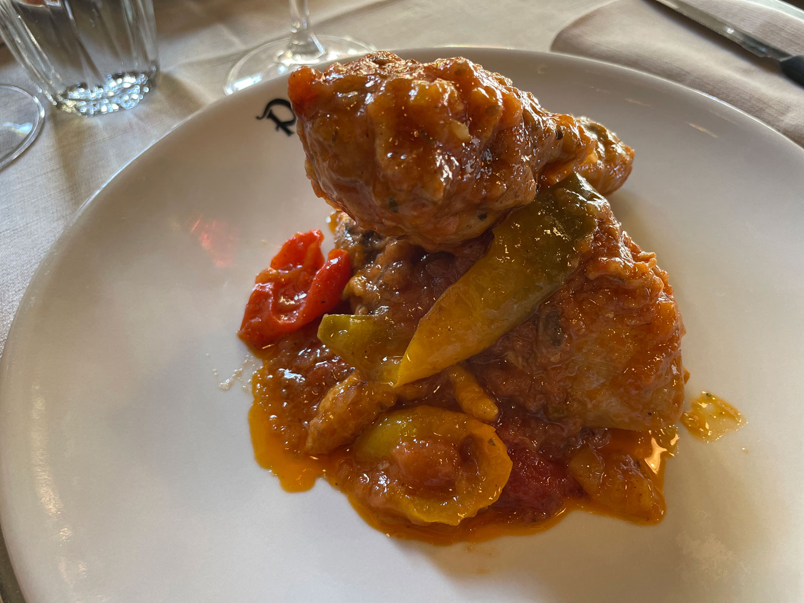 Pollo con peperoni